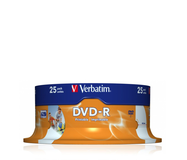 VERBATIM DVD-R 16x 4.7GB 25P CB PRINTABLE 43538 - 28975 - zdjęcie